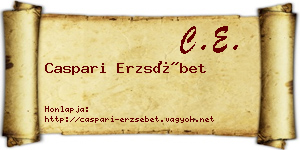 Caspari Erzsébet névjegykártya